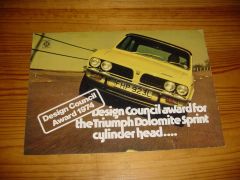 Prospekt TRIUMPH DOLOMITE SPRINT 1974