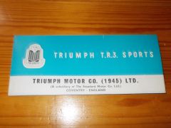 PROSPEKT TRIUMPH T.R.3. SPORTS 1959' TRIUMPH T.R.3. SPORTS 1959' BROCHURE