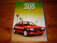 PEUGEOT 205 CABRIOLET 1988 brochure