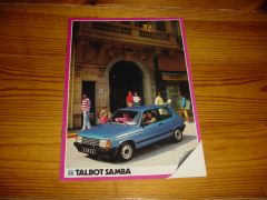 TALBOT SAMBA 1982 brochure