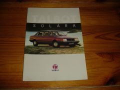 TALBOT SOLARA 1983 brochure