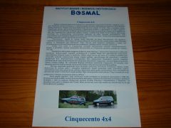 BOSMAL FIAT CINQUECENTO 4x4 BROCHURE