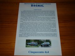 BOSMAL FIAT CINQUECENTO 4x4 BROCHURE