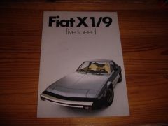 FIAT X1/9 FIVE SPEED 1978 brochure